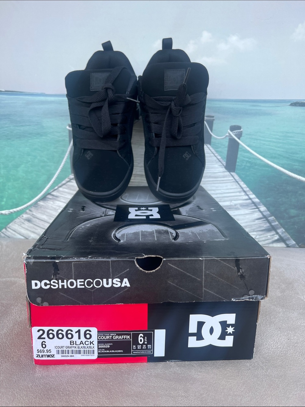 DC Men’s Black Court Graffik Skate Sneakers